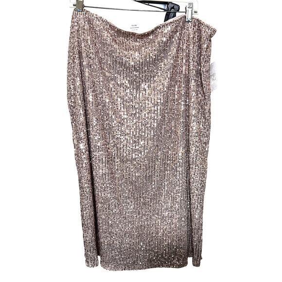 NWT Time And Tru Sequined Midi Pencil Skirt Rose Gold 2XL party glam formal - Picture 1 of 5